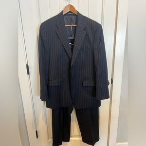 Lauren Ralph Lauren Navy Chalk Stripe 42L wool suit